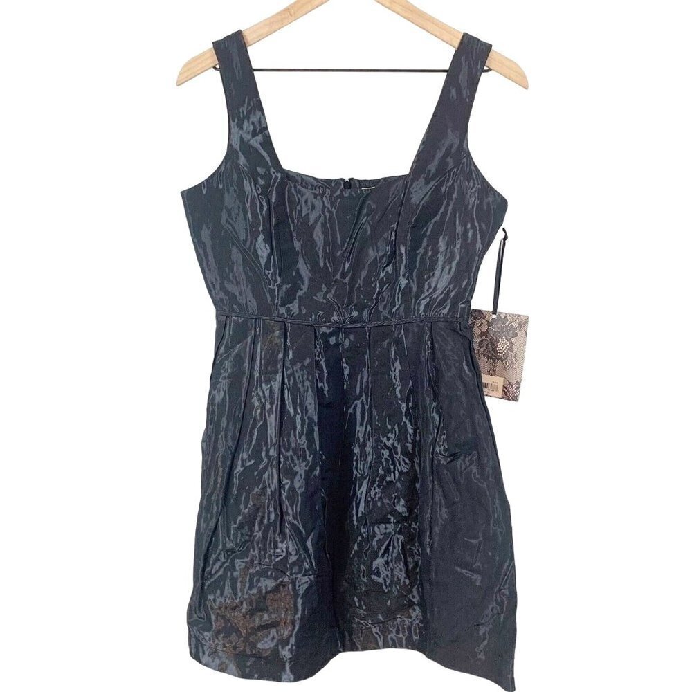 BB Dakota Black Mini Pleated Dress Size 6 NEW Evening Festival Coachella Grunge